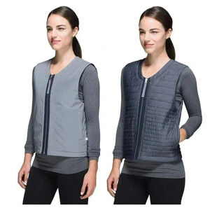 Lululemon Light & Bright Vest Inkwell / Silver Reversible / Reflective  Vest 6